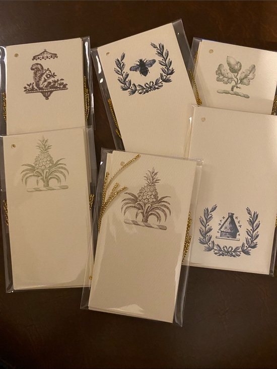 Other - Vintage Gift Tags with Gold String  • 6 Tags per Pack • 36 Total Tags
